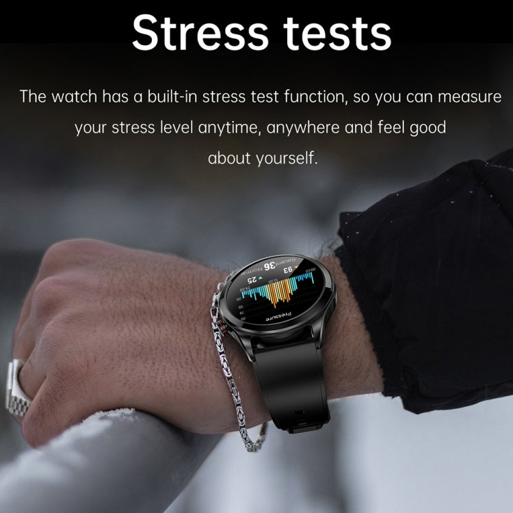 TK22 1.39 inch IP67 Waterproof Leather Band Smart Watch Supports ECG / Non-invasive Blood Sugar(Black) by buy2fix