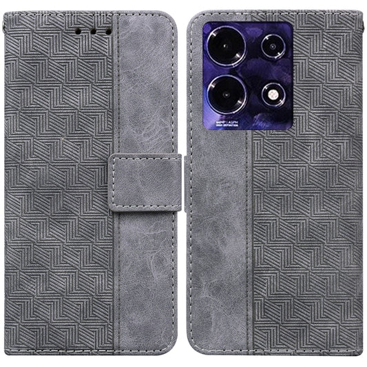 For Infinix Note 30 Geometric Embossed Leather Phone Case(Grey) - Infinix Cases by buy2fix | Online Shopping UK | buy2fix