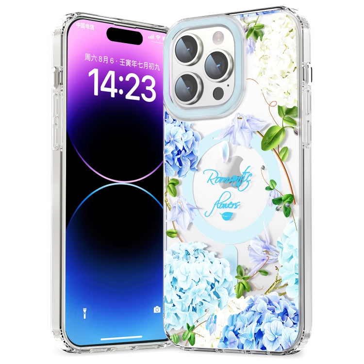 For iPhone 15 Pro Max MagSafe Magnetic TPU Phone Case(Small Floral) - iPhone 15 Pro Max Cases by buy2fix | Online Shopping UK | buy2fix