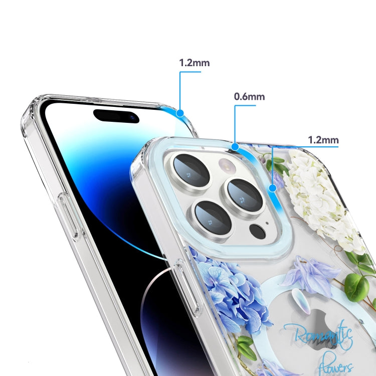 For iPhone 15 Pro Max MagSafe Magnetic TPU Phone Case(Small Floral) - iPhone 15 Pro Max Cases by buy2fix | Online Shopping UK | buy2fix