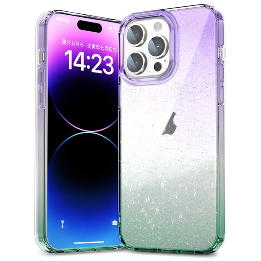 For iPhone 13 Pro Max Star Gradient Phone Case(Purple Green) - iPhone 13 Pro Max Cases by buy2fix | Online Shopping UK | buy2fix
