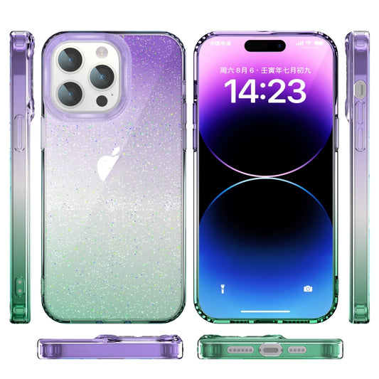 For iPhone 13 Pro Max Star Gradient Phone Case(Purple Green) - iPhone 13 Pro Max Cases by buy2fix | Online Shopping UK | buy2fix
