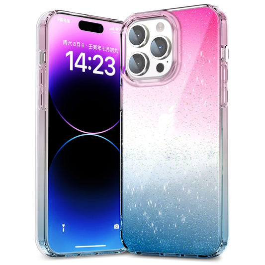 For iPhone 12 / 12 Pro Star Gradient Phone Case(Pink Blue) - iPhone 12 / 12 Pro Cases by buy2fix | Online Shopping UK | buy2fix