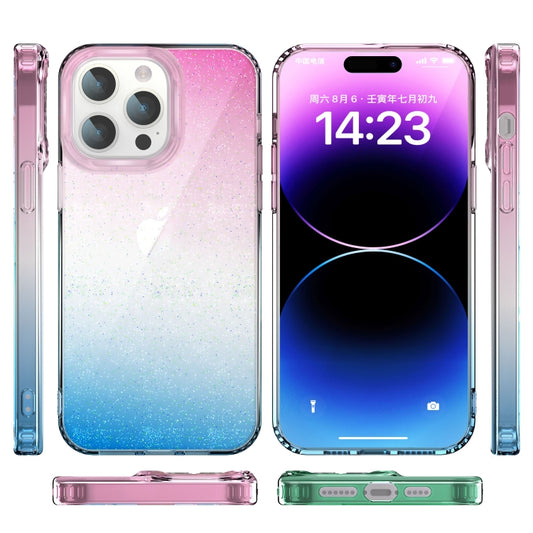 For iPhone 12 / 12 Pro Star Gradient Phone Case(Pink Blue) - iPhone 12 / 12 Pro Cases by buy2fix | Online Shopping UK | buy2fix
