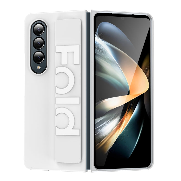 For Samsung Galaxy Z Fold4 Silicone Wristband Holder Foldable Phone Case(White) by buy2fix