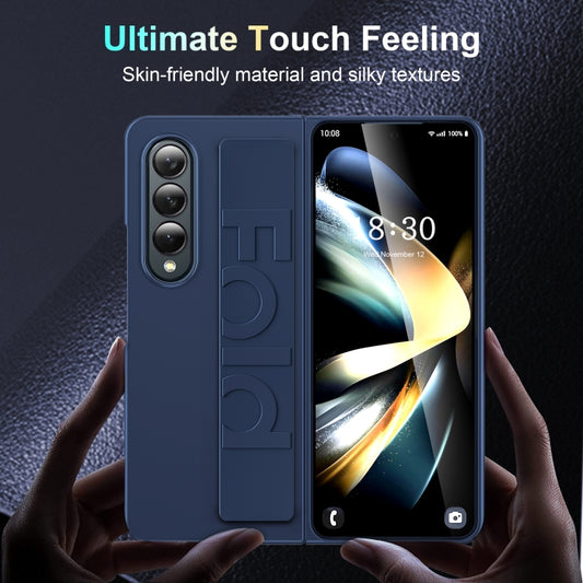 For Samsung Galaxy Z Fold4 Silicone Wristband Holder Foldable Phone Case(White) - Galaxy Z Fold4 5G Cases by buy2fix | Online Shopping UK | buy2fix