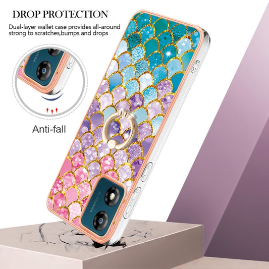 For Motorola Moto E13 Electroplating IMD TPU Phone Case with Ring(Colorful Scales) - Motorola Cases by buy2fix | Online Shopping UK | buy2fix