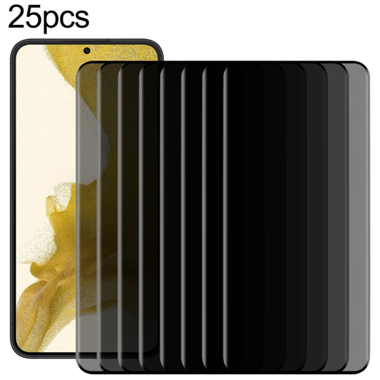 For Samsung Galaxy S22 5G 25pcs 3D Curved Edge Privacy Tempered Glass Film, without Fingerprint Unlocking - Galaxy S22 5G Tempered Glass by buy2fix | Online Shopping UK | buy2fix