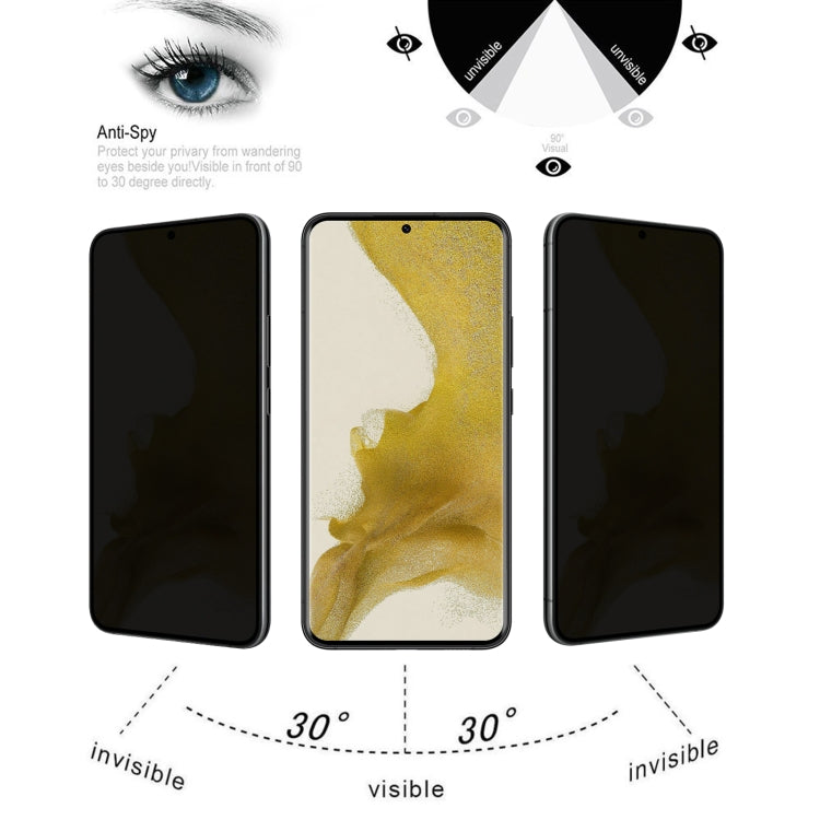 For Samsung Galaxy S22 5G 25pcs 3D Curved Edge Privacy Tempered Glass Film, without Fingerprint Unlocking - Galaxy S22 5G Tempered Glass by buy2fix | Online Shopping UK | buy2fix