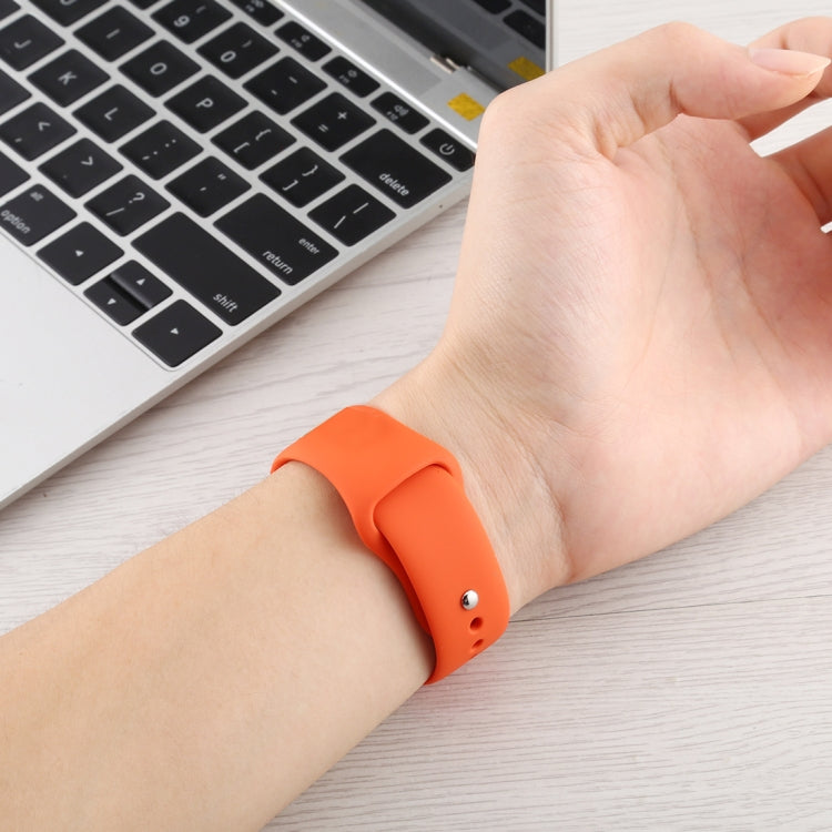 For Apple Watch Series 9&8&7 41mm / SE 3&SE 2&6&SE&5&4 40mm / 3&2&1 38mm Silicone Watch Band, Short Section (female)(Yellow) by buy2fix