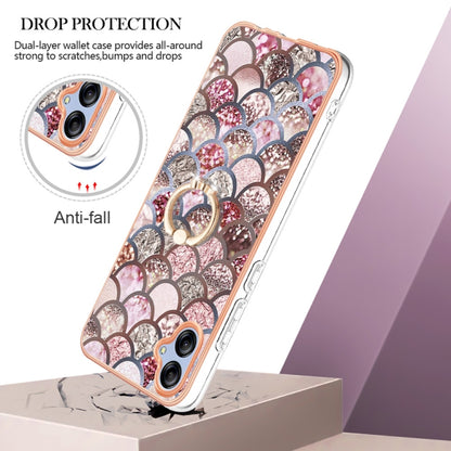 For Samsung Galaxy A04e Electroplating IMD TPU Phone Case with Ring(Pink Scales) by buy2fix