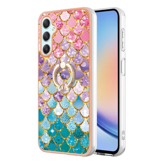 For Samsung Galaxy A24 4G Electroplating IMD TPU Phone Case with Ring(Colorful Scales) by buy2fix