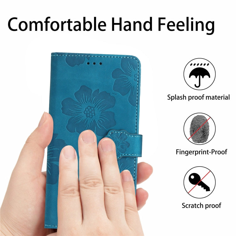 For Xiaomi 12 Pro Flower Embossing Pattern Leather Phone Case(Blue) by buy2fix