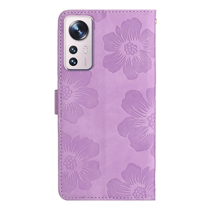 For Xiaomi 12 Pro Flower Embossing Pattern Leather Phone Case(Purple) by buy2fix