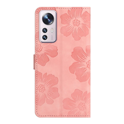 For Xiaomi 12 Pro Flower Embossing Pattern Leather Phone Case(Pink) by buy2fix