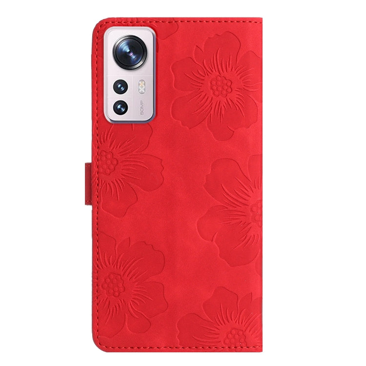 For Xiaomi 12 Pro Flower Embossing Pattern Leather Phone Case(Red) by buy2fix