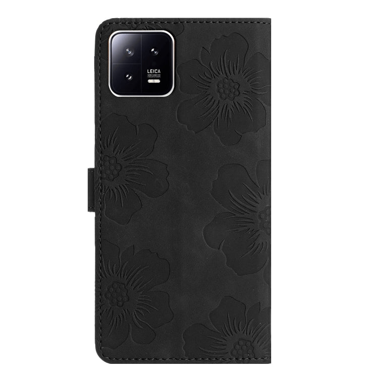 For Xiaomi 13 Pro Flower Embossing Pattern Leather Phone Case(Black) - Xiaomi Cases by buy2fix | Online Shopping UK | buy2fix
