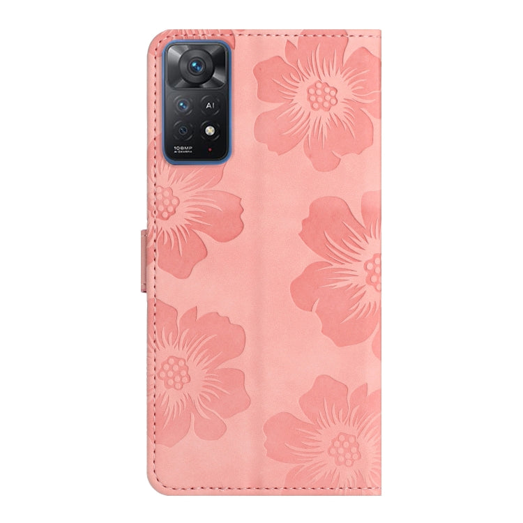For Xiaomi Redmi Note 11 Pro 5G Global Flower Embossing Pattern Leather Phone Case(Pink) by buy2fix