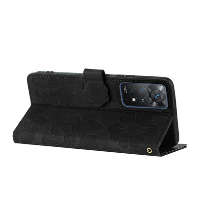 For Xiaomi Redmi Note 11 Pro 5G Global Flower Embossing Pattern Leather Phone Case(Black) by buy2fix
