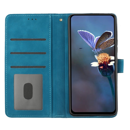 For Xiaomi Redmi Note 12 5G Flower Embossing Pattern Leather Phone Case(Blue) by buy2fix