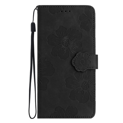 For Xiaomi Redmi Note 12 5G Flower Embossing Pattern Leather Phone Case(Black) by buy2fix