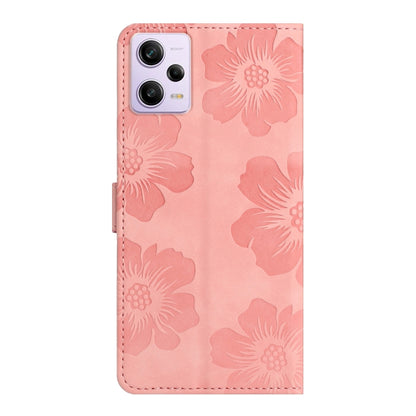 For Xiaomi Redmi Note 12 Pro 5G Flower Embossing Pattern Leather Phone Case(Pink) by buy2fix