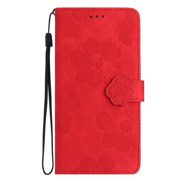 For Xiaomi Redmi Note 12 Pro 5G Flower Embossing Pattern Leather Phone Case(Red) by buy2fix
