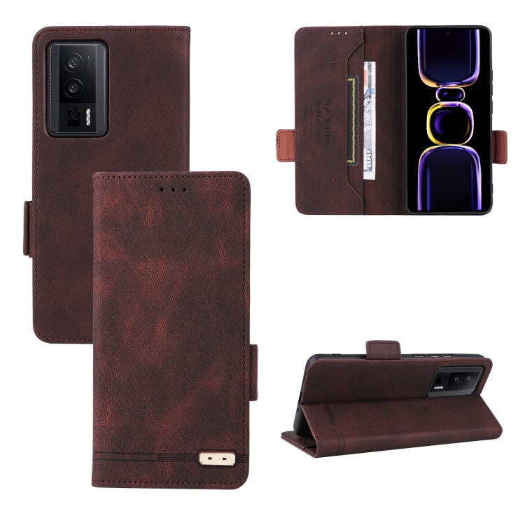 For Xiaomi Poco F5 Pro / Redmi K60 Magnetic Clasp Leather Phone Case(Brown) by buy2fix