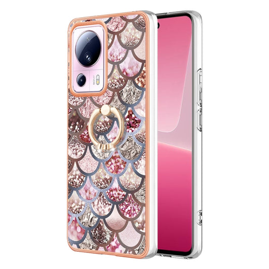 For Xiaomi 13 Lite 5G Electroplating IMD TPU Phone Case with Ring(Pink Scales) - Xiaomi Cases by buy2fix | Online Shopping UK | buy2fix