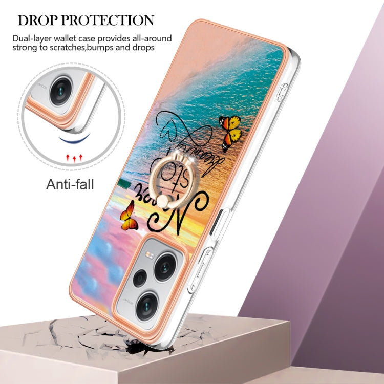 For Xiaomi Redmi Note 12 Pro+ Global Electroplating IMD TPU Phone Case with Ring(Dream Butterfly) by buy2fix