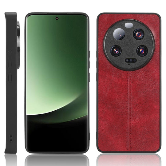 For Xiaomi 13 Ultra Sewing Cow Pattern Skin PC + PU + TPU Phone Case(Red)