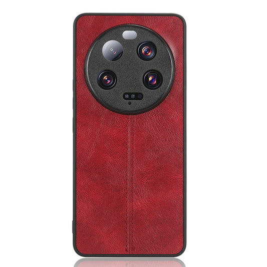 For Xiaomi 13 Ultra Sewing Cow Pattern Skin PC + PU + TPU Phone Case(Red) - Xiaomi Cases by buy2fix | Online Shopping UK | buy2fix