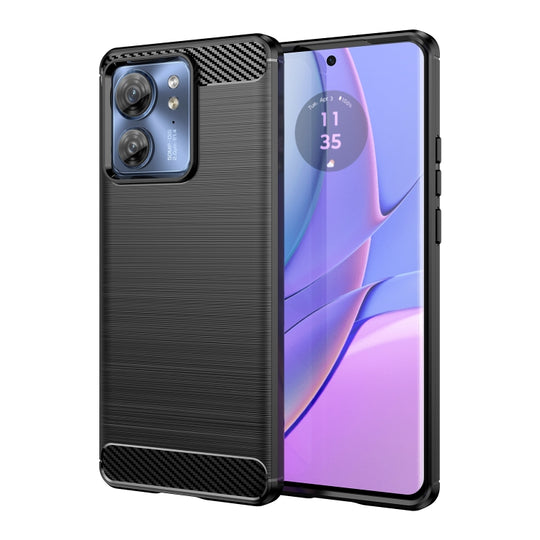 For Motorola Edge 40 Brushed Texture Carbon Fiber TPU Phone Case(Black)
