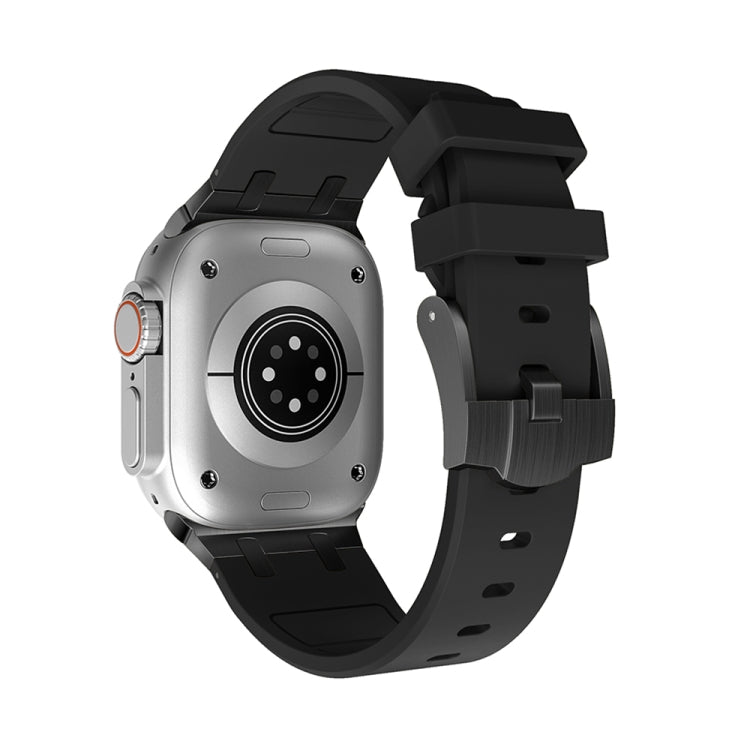 AP Silicone Watch Band For Apple Watch 8 41mm(Black Black) by buy2fix