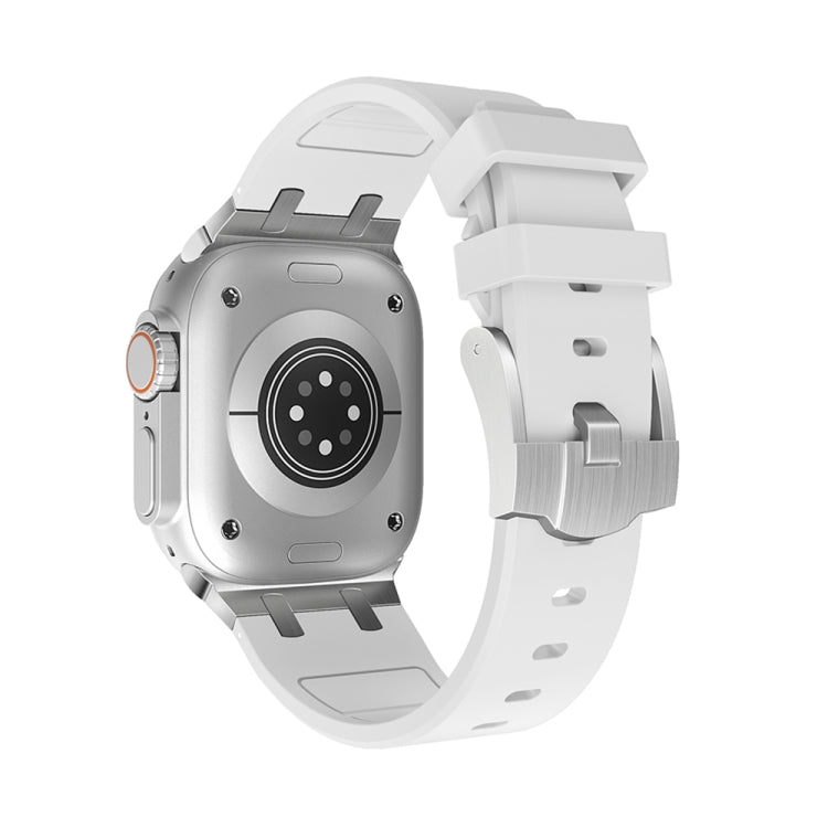 AP Silicone Watch Band For Apple Watch 7 45mm(Silver White) by buy2fix