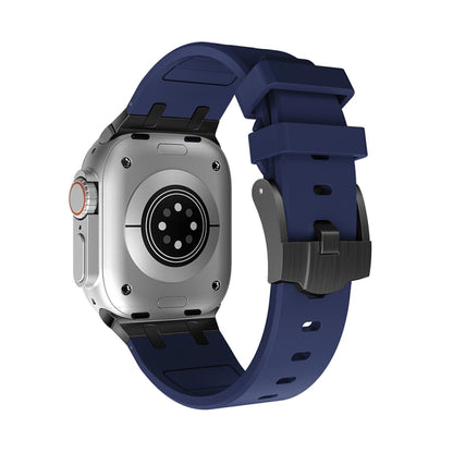 AP Silicone Watch Band For Apple Watch SE 40mm(Black Blue) by buy2fix