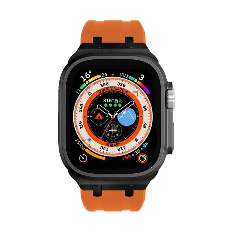 AP Silicone Watch Band For Apple Watch SE 44mm(Black Orange) by buy2fix