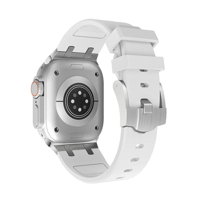 AP Silicone Watch Band For Apple Watch SE 44mm(Silver White) by buy2fix