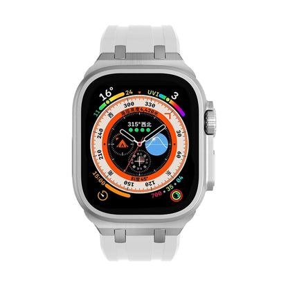 AP Silicone Watch Band For Apple Watch SE 44mm(Silver White) by buy2fix