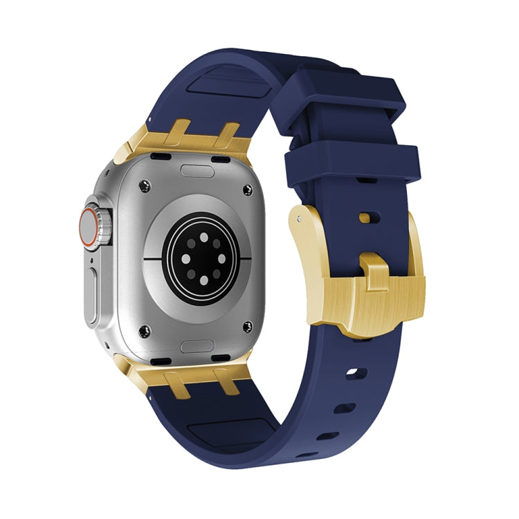 AP Silicone Watch Band For Apple Watch 6 44mm(Gold Blue) by buy2fix