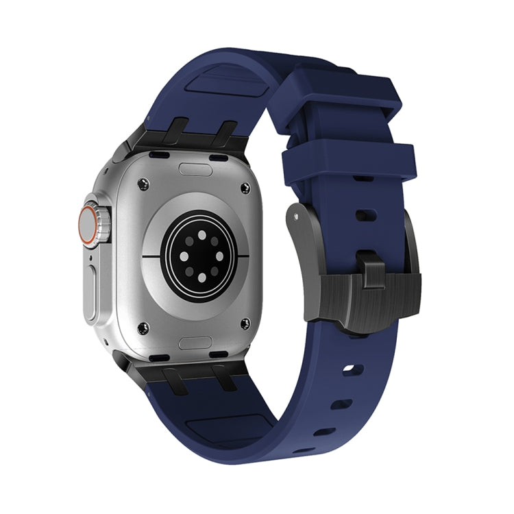 AP Silicone Watch Band For Apple Watch 5 44mm(Black Blue) by buy2fix