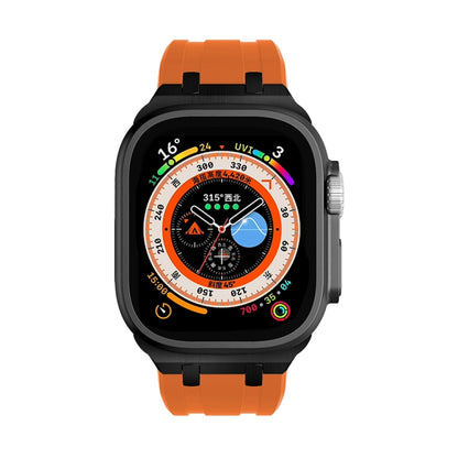 AP Silicone Watch Band For Apple Watch 5 44mm(Black Orange) by buy2fix