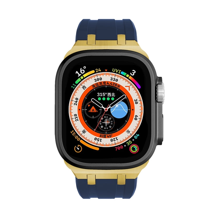 AP Silicone Watch Band For Apple Watch 2 38mm(Gold Blue) by buy2fix