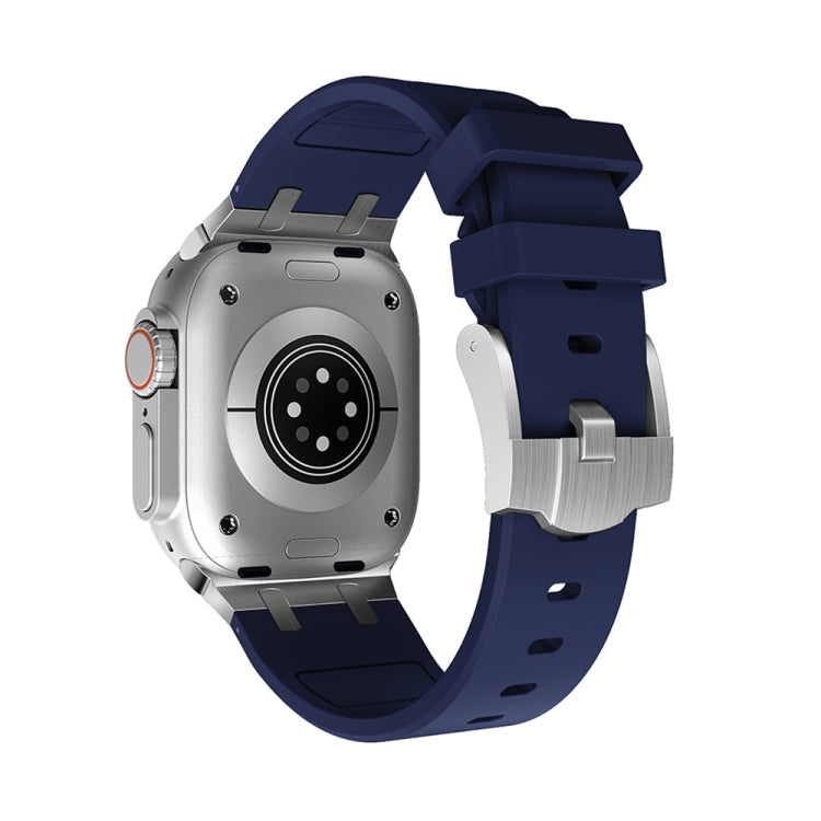 AP Silicone Watch Band For Apple Watch 38mm(Silver Blue) by buy2fix