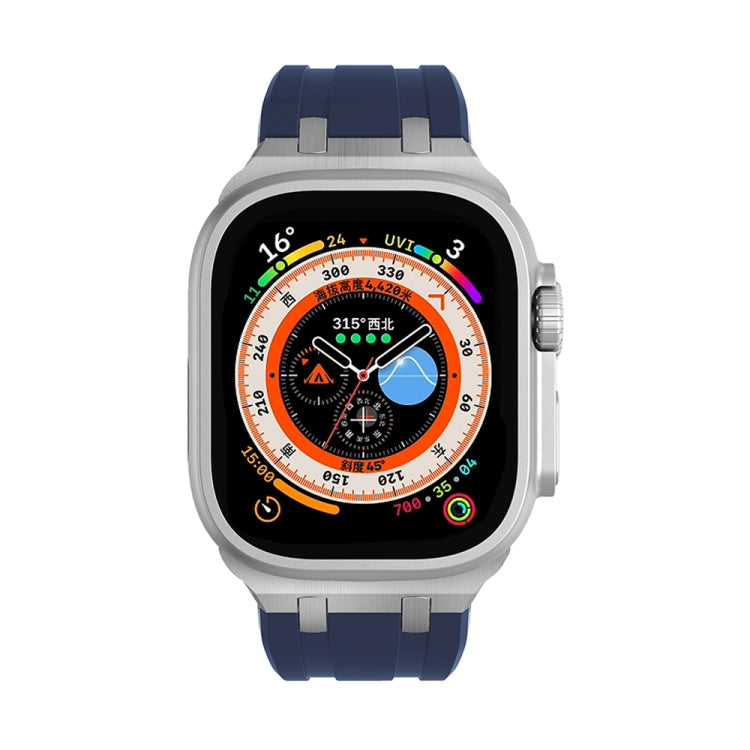 AP Silicone Watch Band For Apple Watch 42mm(Silver Blue) by buy2fix