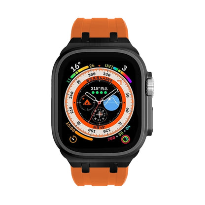 AP Silicone Watch Band For Apple Watch Ultra 2 49mm(Black Orange) by buy2fix