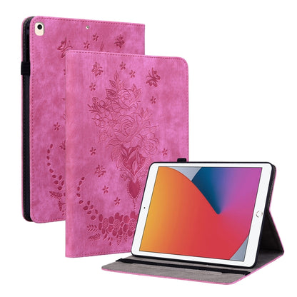 For iPad 9.7 2018 / 2017 / Air / Air 2 Butterfly Rose Embossed Leather Smart Tablet Case(Rose Red) - iPad 9.7 (2018) & (2017) Cases by buy2fix | Online Shopping UK | buy2fix