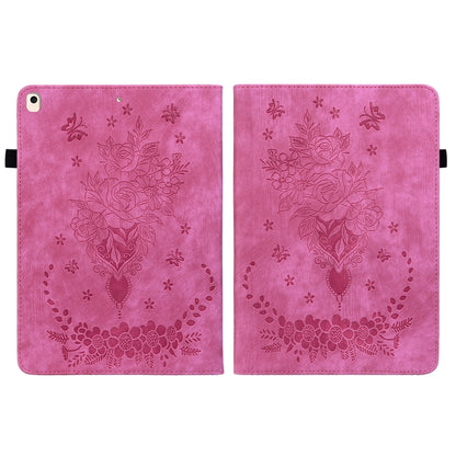 For iPad 9.7 2018 / 2017 / Air / Air 2 Butterfly Rose Embossed Leather Smart Tablet Case(Rose Red) - iPad 9.7 (2018) & (2017) Cases by buy2fix | Online Shopping UK | buy2fix