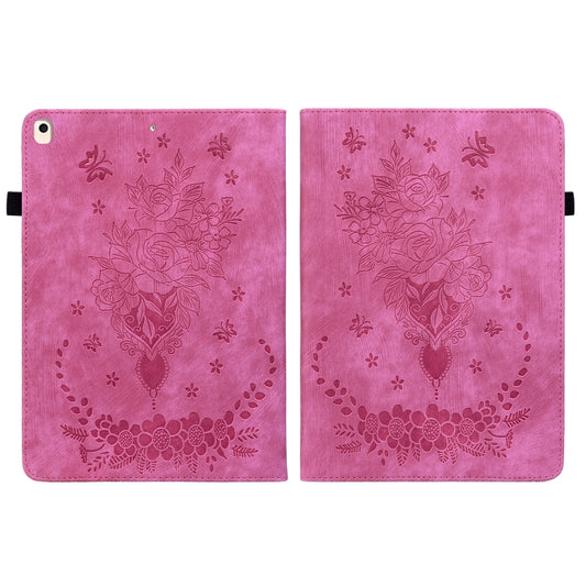 For iPad 9.7 2018 / 2017 / Air / Air 2 Butterfly Rose Embossed Leather Smart Tablet Case(Rose Red) - iPad 9.7 (2018) & (2017) Cases by buy2fix | Online Shopping UK | buy2fix