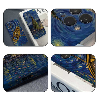 For iPhone 12 Pro Max Precise Hole Oil Painting Pattern PC Phone Case(Castle) by buy2fix